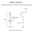 thumbnail image 5 of Rosec Jewels Lab Created Diamond Cross Earrings for Women - Vintage Style Diamond Drop Earrings - EF-VS Grade, 925 Sterling Silver, 5 of 6