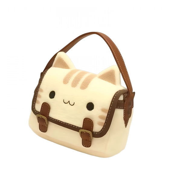 AOMRCOL Cartoon Cats Plush Shoulder Bag Plush Handbag Fashionable Cats Handbag Evening Purse Top Handle Bags For Parties And Dates