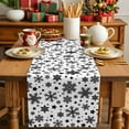 thumbnail image 4 of Burlap Table Runner 72 Inches Long,Snowy Snowflakes Christmas Season Non-Slip Kitchen Table Runners for Dining Room Everyday Use Party Table Decorations Black White, 4 of 9