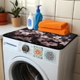 thumbnail image 3 of ZIATUBLES Washing Machine Dust Proof Top Cover Pad Soft Washer and Dryer Top Protector Mat for Home Laundry Room Kitchen, 24 x 19.7 Inch, Cherry Blossom, 3 of 7