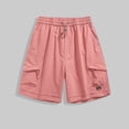 thumbnail image 2 of KPOPLK Chino Shorts Men 5 Inch Inseam Mens Twill Shorts Cargo Casual Cotton Drawstring Classic Stretch Hiking Straight Short Size L,Brick Red, 2 of 5