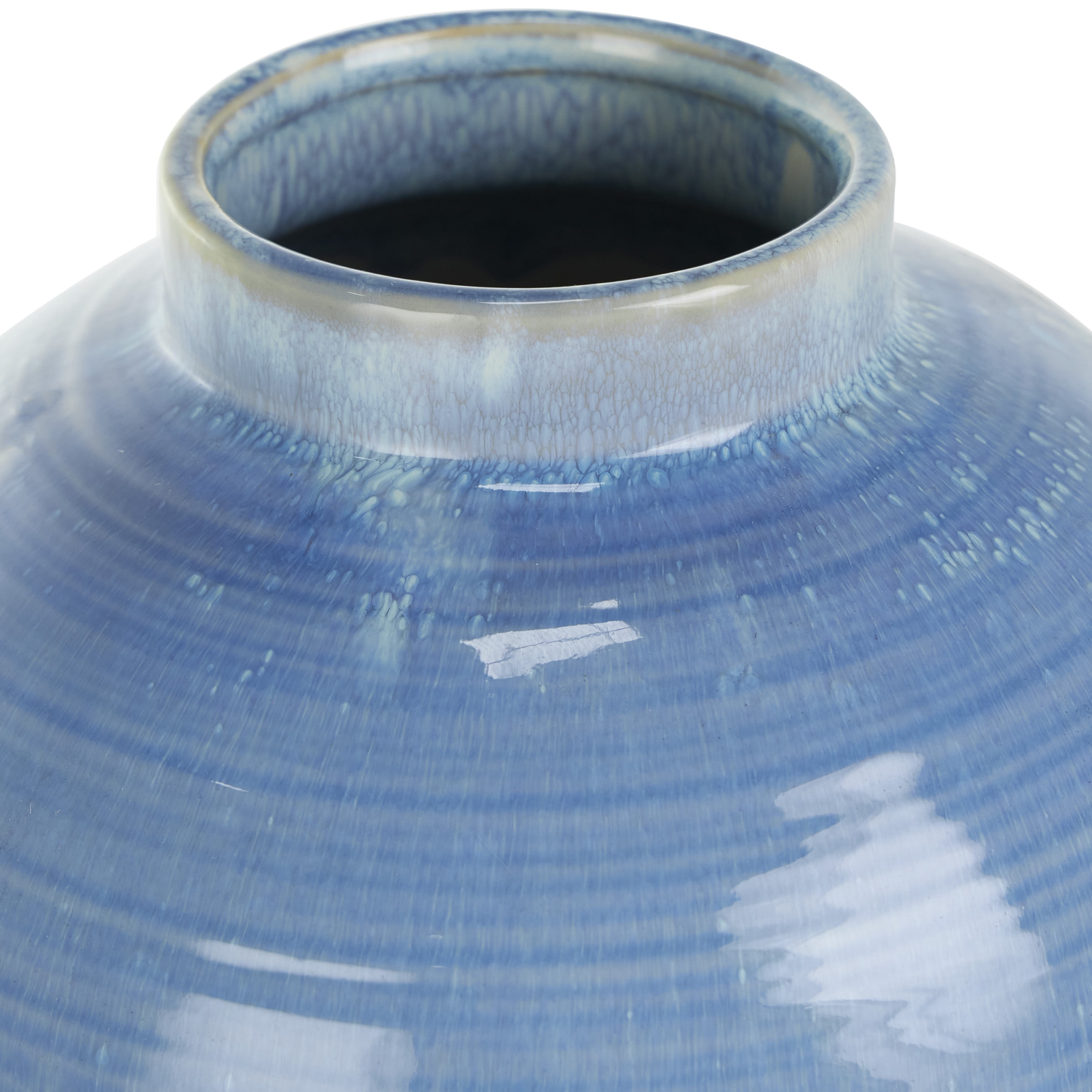 DecMode 21" Bubble Inspired Ombre Blue Ceramic Vase with Unique Texturing