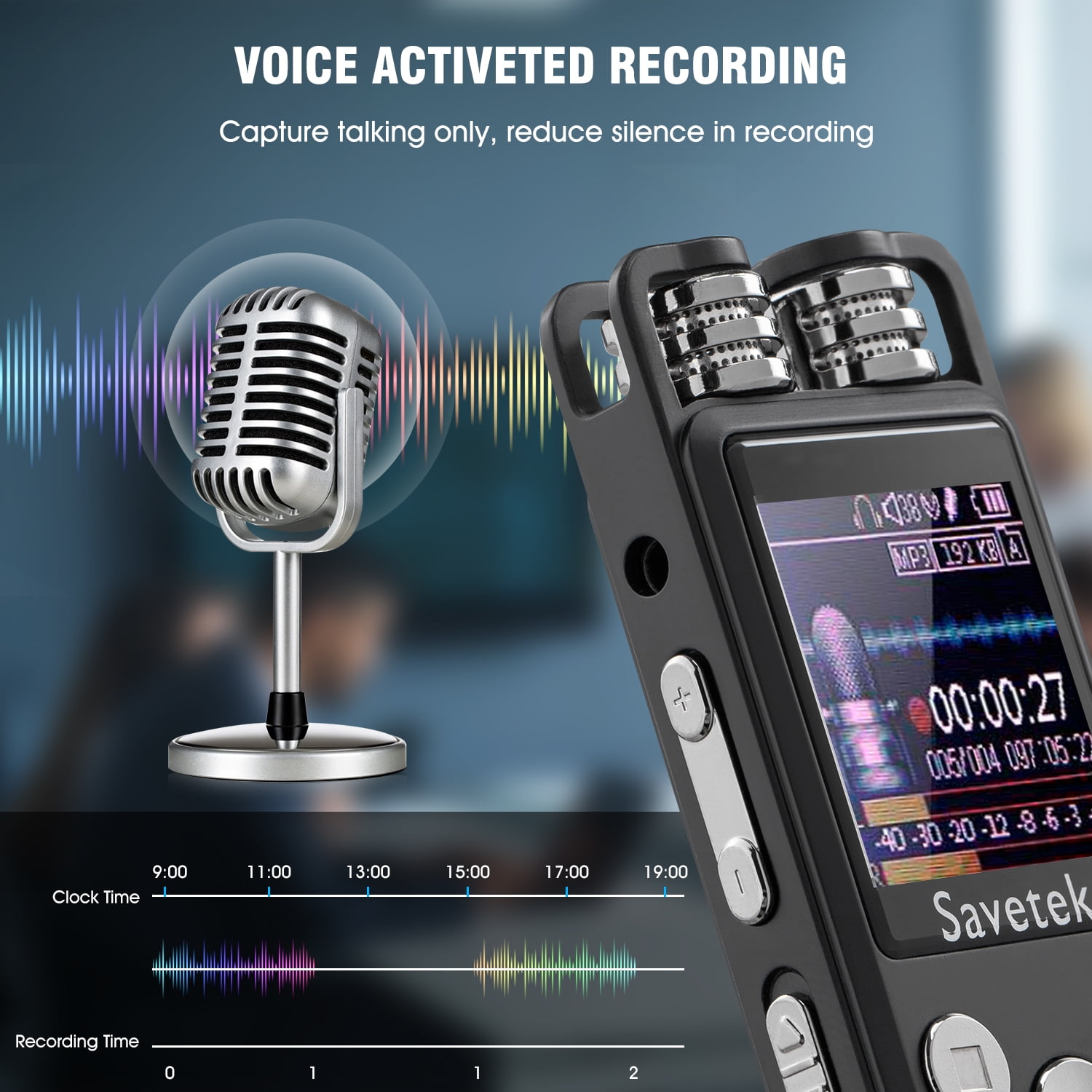 Premium Voice Activated Digital Audio Voice Recorder 32GB USB Pen Dictaphone PCM Recording Hifi Mp3 Player For Lectures Password Protection