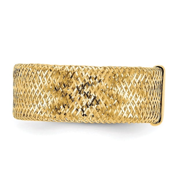AA Jewels 14k Yellow Gold / Textured Stretch Ring Band
