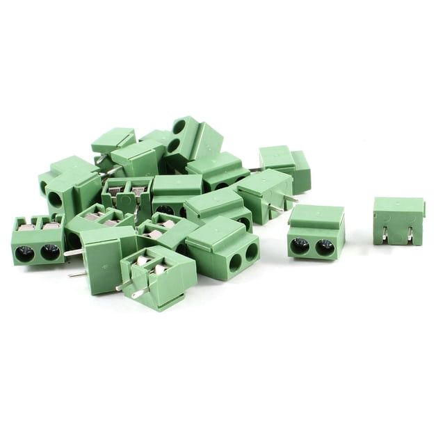 Unique Bargains 20Pcs 2 Pole 5mm Pitch PCB Mount Screw Terminal Block 8A 250V