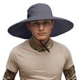thumbnail image 3 of jiaxiM Mesh Sun Hat for Men Golf Soaker Hats Summer Beach Safari Wide Brim Fishing Cap Outdoor, 3 of 6