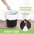 thumbnail image 5 of Teivio 10 Gallon Drawstring Trash Bags 60 Counts Medium Kitchen Garbage Bags fit 30-35 Liter Garbage Bin, Large Trash Can Liners for Home, Office, Light Residential Waste Outdoor Lawn Bags, White, 5 of 7