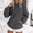 thumbnail image 4 of Bovemsi Sweatshirt for Women Fashionable Casual Zipper Pocket Round Neck Long Sleeve Hooded Camo Hoodie, 4 of 6