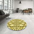 thumbnail image 3 of Ahgly Company Indoor Square Patterned Dark Golden Rod Brown Area Rugs, 7' Square, 3 of 6