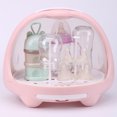 thumbnail image 1 of Homoyoyo Dripping Nursing Bottle Storage Box Pink PP Rectangular 1Pcs, 1 of 8