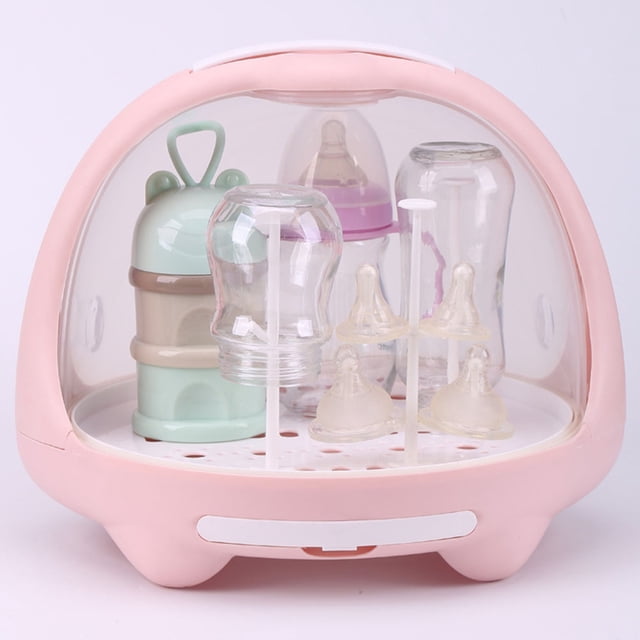 Homoyoyo Dripping Nursing Bottle Storage Box Pink PP Rectangular 1Pcs