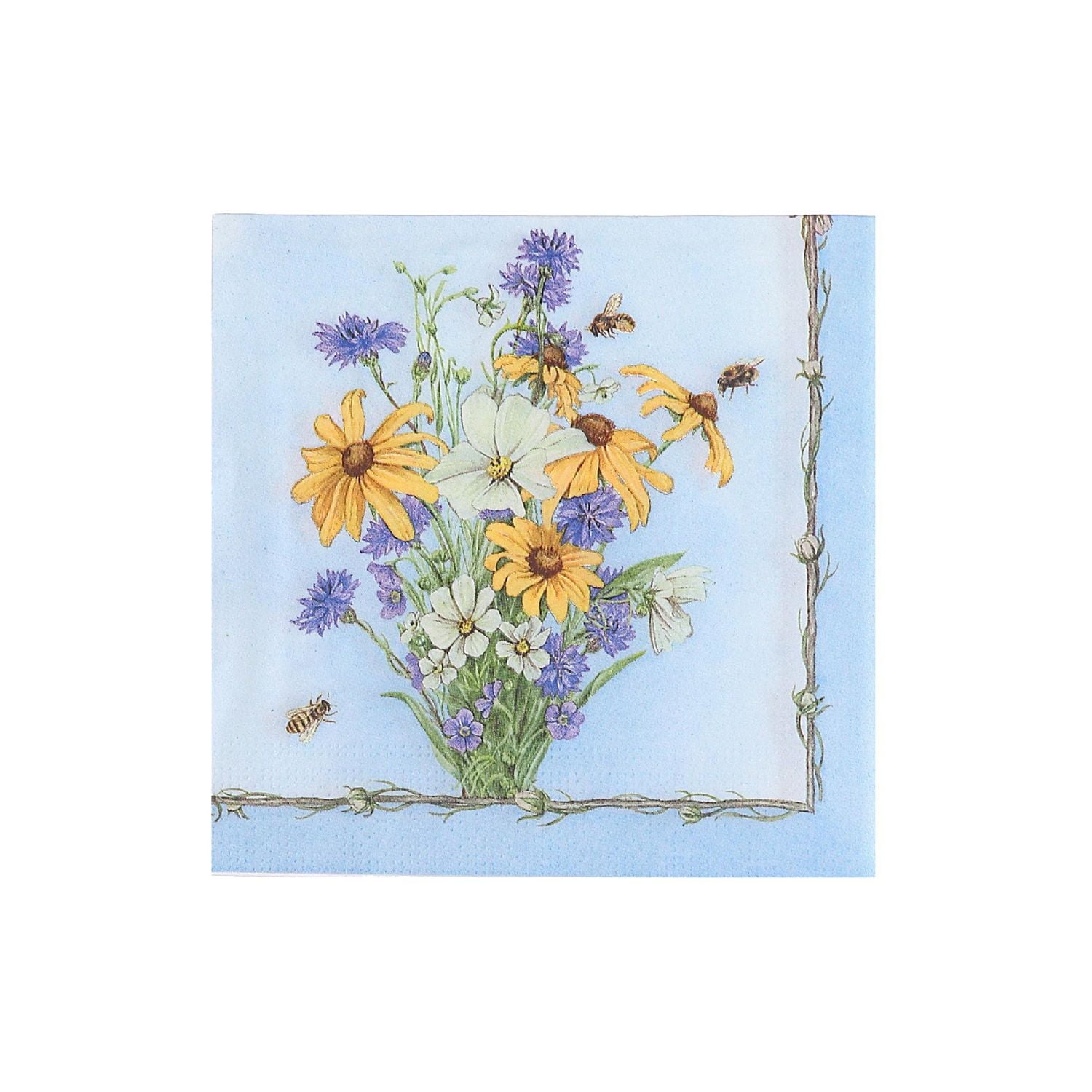 IH Casa Decor 20 Pack Luncheon 3 Ply Napkin Daisies & Bees - Set of 6