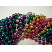 12 48 inch Assorted Metallic Mardi Gras Beads