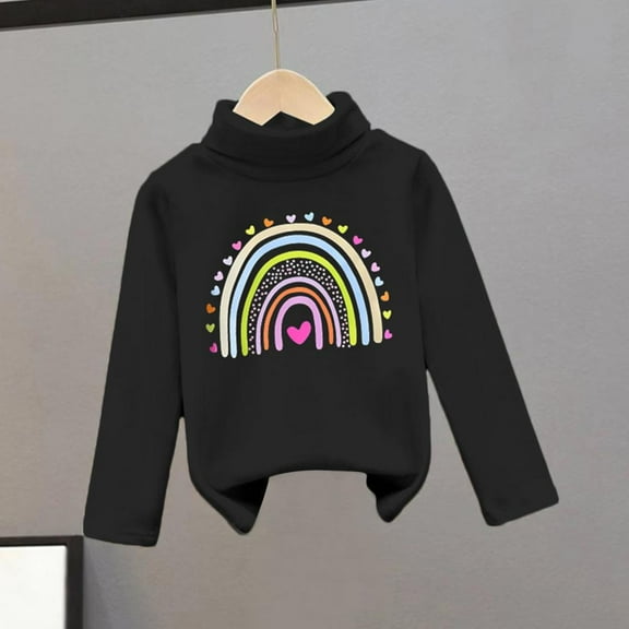 Bnwani Toddler Sweatshirt Cotton Long Sleeve Thick Thin Sweatshirt Hearts Printed Tops Pullover