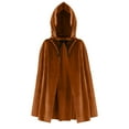 thumbnail image 6 of Rohuuque Women's and Men's Hooded Cloak Unisex Velevt Gothic Short Hooded Cloak Cape Funny Solid Color Cloak for Adults Khaki, 6 of 8