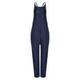 thumbnail image 5 of pstuiky Jumpsuits for Women, Womens Jumpsuit Solid Color V Neck Sleeveless Jumpsuit Spaghetti Strap Jumpsuit Loose Rompers One Piece Jumpsuits Casual Overalls with Pockets Navy l, 5 of 6