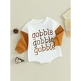thumbnail image 3 of LMLYSoH Infant Baby Sweatshirt Jumpsuit Contrast Color Letter Print Round Neck Long Sleeve Romper Toddler Clothes, 3 of 9