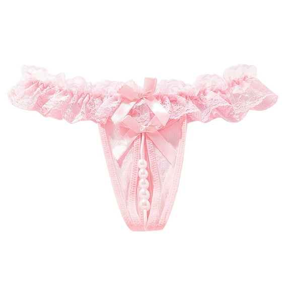 Sexy Thongs for Women G String Thongs for Women Pink Thong Pearls Mini Bikini XL