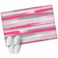 thumbnail image 2 of Area Rug 2 x 3 Ft, Pink Gray Stripes Indoor Accent Bathroom Rugs for Kitchen/Laundry Room, Watercolor Modern Abstract Minimalist Washable Non-Slip Runner Floor Mat for Entryway, Living Room, 2 of 7