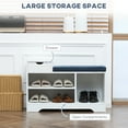 thumbnail image 3 of HOMCOM Banc à Chaussures avec Tiroir de Rangement, Armoire à Chaussures avec Coussin Blanc, 3 of 7