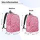 thumbnail image 2 of Disketp Pink Glitter print Canvas Backpack Lightweight Travel Daypack Student Rucksack Laptop Backpack-Small, 2 of 5