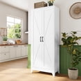 thumbnail image 4 of Letaya 75" H Metal Storage Cabinet with 2 Doors and 4 Shelves,Tall Kitchen Pantry Cabinets,Farmhouse Utility Pantry Organizers for Cupboard/Dining/Bathroom/Home Office/Garage,White, 4 of 17