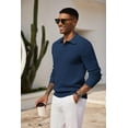 thumbnail image 4 of COOFANDY Mens Knit Polo Shirts Long Sleeve Casual Polo Sweaters Shirt Waffle Textured Collared Sweater, 4 of 8