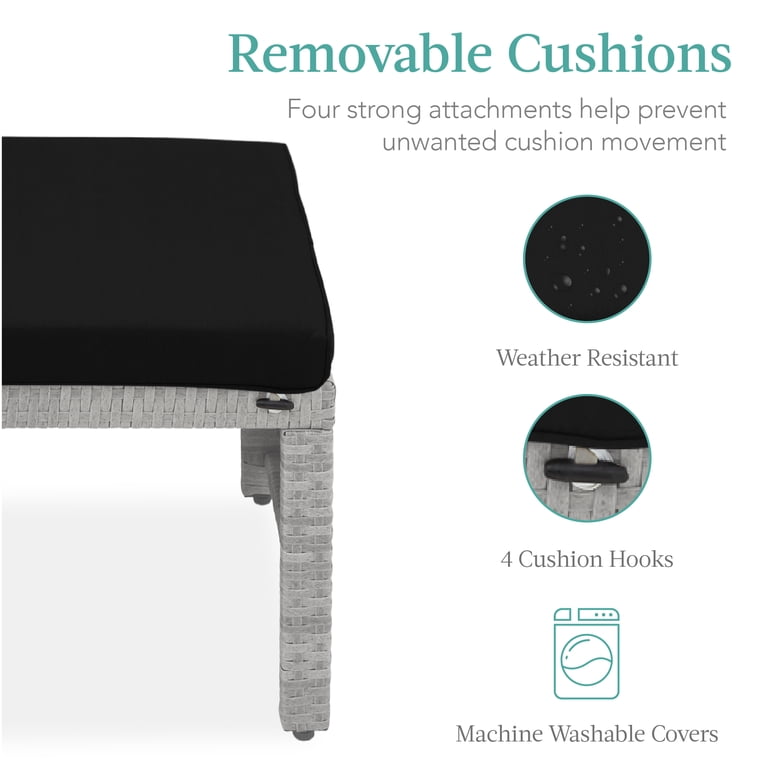 Best Choice Products Wicker Ottoman Set, 2-Piece photo 6