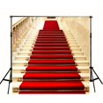 thumbnail image 1 of EREHome Polyester Fabric Red Carpet Background Gold Ladder Photography Backdrop 5x7ft Wedding Photo Backgrounds Studio, 1 of 1