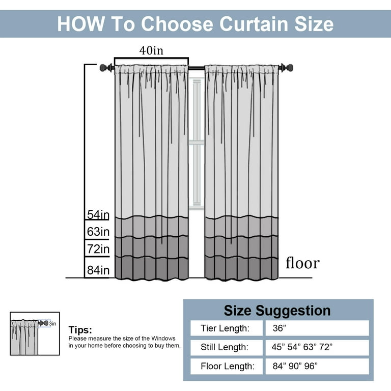 OVZME Blackout Curtains, 40"W x 84"L, Black, Set of 2 photo 8