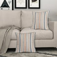 thumbnail image 3 of Navy Blue Orange Boho Striped Pillow Covers 16X16 Inch Set of 2,Herringbone Print Pattern Decorative Throw Pillow Covers Outdoor Farmhouse Cushion Case Couch Sofa Bed Decor, 3 of 5
