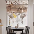 thumbnail image 3 of Farmhouse Balloon Curtains for Windows, Bedroom Curtains 54 Inch Length, Vintage Country Texas Star Wooden Grain Tie Up Curtains Panels Thermal Insulated Bathroom Curtains Window 42"x54", 3 of 8