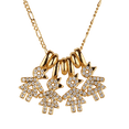 thumbnail image 1 of Collar para Mujer de Niños Personalizado LuckyLy, Baño de Oro 14k y Zirconia Cúbica, Cadena y Charms, Modelo Darcy Niño y Niña dorado 4 Niñas, 1 of 6