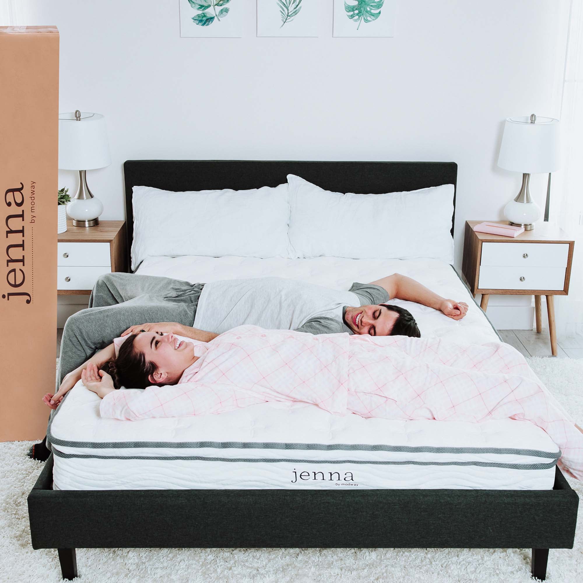 Modway Jenna 10" Quilted Full Size Pillow Top Innerspring Mattress in White