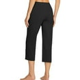 thumbnail image 6 of XIAfhje Capri Pants for Women Casual Loose Cozy Wide Legs Cropped Capri Lounge Jogger Pants Workout Yoga Capris with Pockets, 6 of 7
