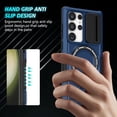 thumbnail image 6 of Phone Case for Samsung Galaxy S24 Ultra Case Magnetic with Stand Black Fits Wireless Charger, Samsung S24 Ultra Case with Camera Lens Protector Cover Shockproof (Blue), 6 of 17