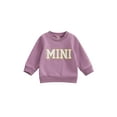 thumbnail image 2 of Mommy and Me Matching Outfits Mama Mini Letter Print Long Sleeve Crewneck Sweatshirt Halloween Baby Matching Clothes, 2 of 7
