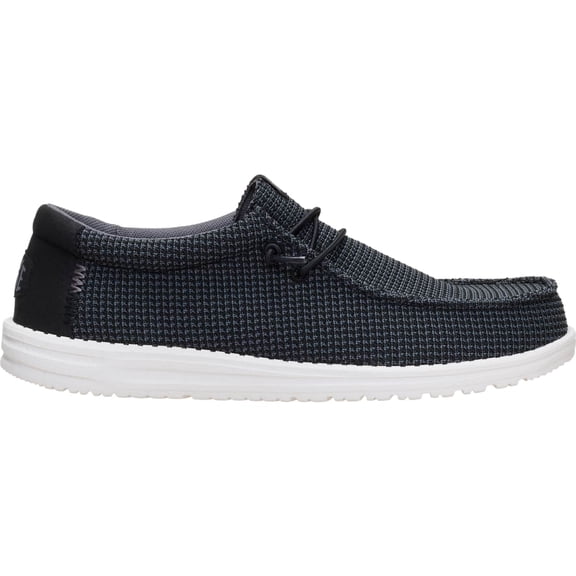 HEYDUDE Men Wally Mesh , Black/White, 12