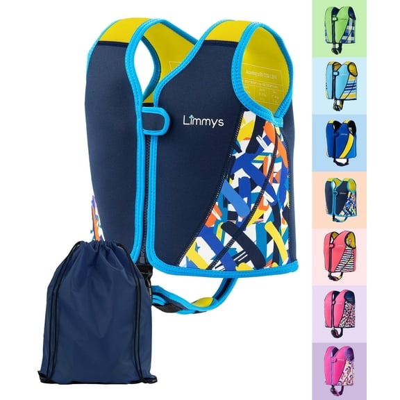 Limmys Premium Kids & Toddler Swim Training Vest, Neoprene Buoyancy Swim Aid with Adjustable Float System and Crotch Strap, UV Resistant, for Boys & Girls