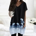 thumbnail image 2 of TQWQT Womens Tunic Tops with Pockets Long Shirts for Legging Plus Size T-Shirts V-Neck Short Sleeve Oversized Ethnic Floral Print Long Tops Summer Tops, 2 of 5