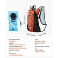thumbnail image 6 of KFFKFF 8L Hydration Backpack with 2L TPU Water Bladder, Cycling Running Hiking Climbing Biking Compact Water Hydration Backpack with Storage for Males Females, Orange, 6 of 9