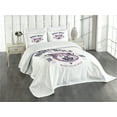 thumbnail image 3 of Ambesonne Wolf Quilted Bedspread Set 3 Pcs, Roaring and Angry Animal, Queen Size, Dried Rose Eggplant, 3 of 5