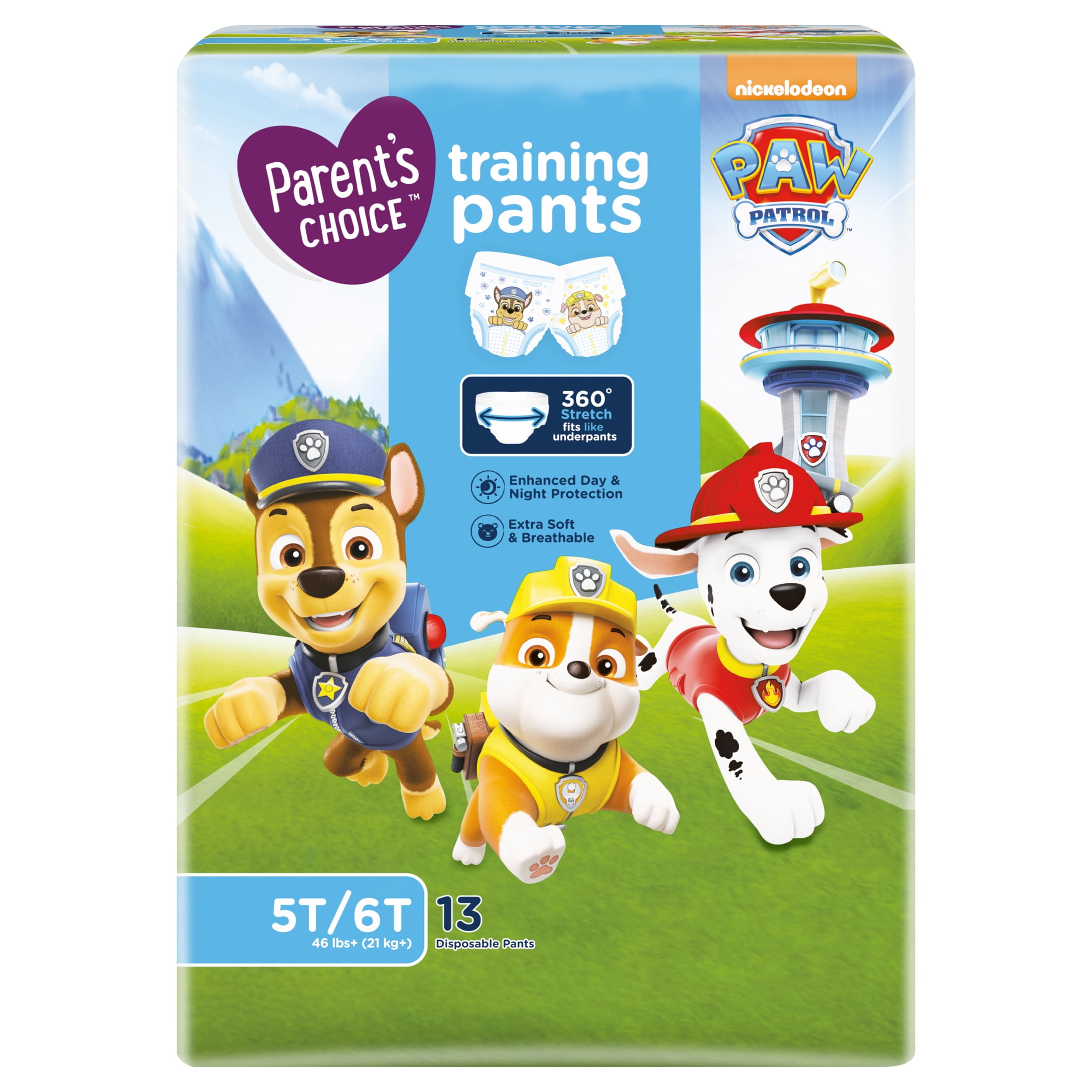 (4 pack) Parent's Choice Paw Patrol Training Pants for Boys, 5T/6T, 13 Count (Select for More Options)