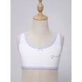 thumbnail image 4 of iixpin Girls Sports Bra Kids Cute Print Unpadded Crop Top Cotton Soft Seamless Cami Bralette Undershirts White 13-14, 4 of 7