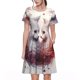thumbnail image 1 of Disketp White Red Cat Couple para Vestido de Manga Corta para Mujeres, Vestidos de Verano para Mujeres, Casual y Holgado para la Playa, 1 of 6