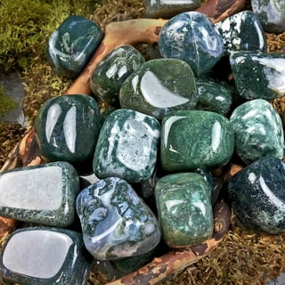 Zentron Crystal Collection: 1/2 Pound Rough Natural Green Jasper Stones  with Velvet Bag 