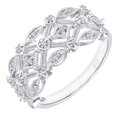 thumbnail image 2 of 9ct White Gold Jewelco London 10pts Diamond Art Deco Floral Filigree Dress Ring, 2 of 7