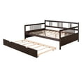 PAPROOS Full Size Wood Daybed with Trundle, Solid Frame, No Box Spring