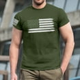 thumbnail image 5 of GIPQJK Mens T Shirts Plus Size American Flag Crewneck Short Sleeve Graphic Tops Casual Loose Patriotic T-Shirts Usa Flag T Shirts Tops,Army Green L, 5 of 5