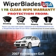 thumbnail image 2 of 2007 Volkswagen Golf Beam Wiper Blades Wipers w/1yr Warranty (Set of 3) w/Rear Wiper, 2 of 5